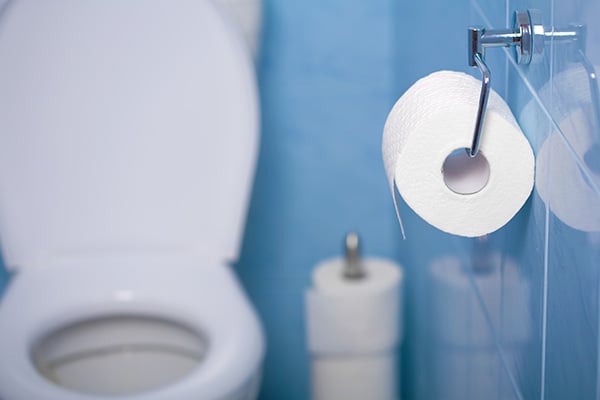 Toilet paper in a bathroom