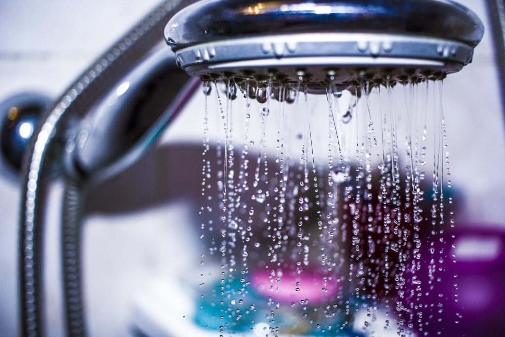 Shower head trickling water