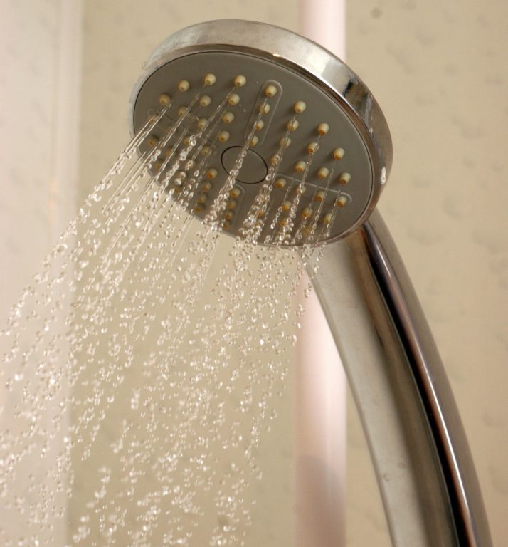 Shower head streaming water