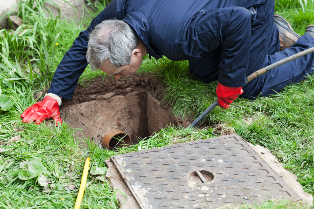 Cleaning drain with high pressure