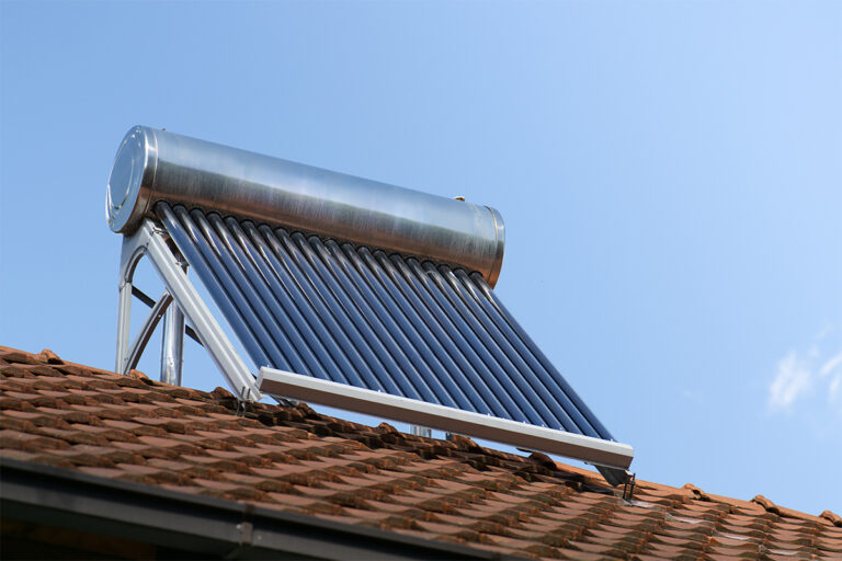 Solar water heater on a roof top